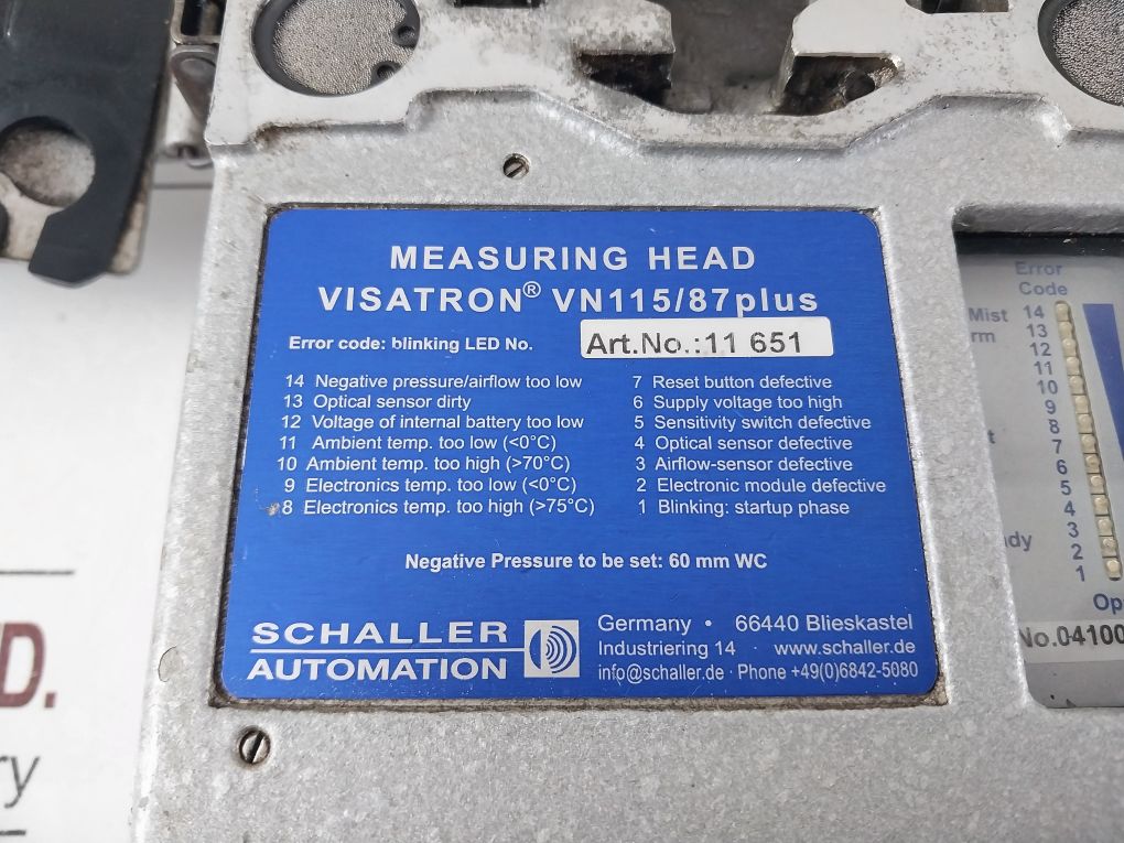Visatron Vn 115/87 Plus Oil Mist Detector