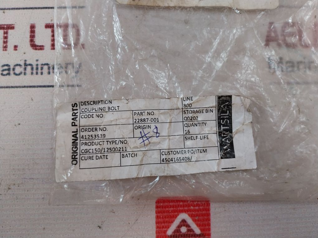 Wartsila 22887-001 Coupling Bolt