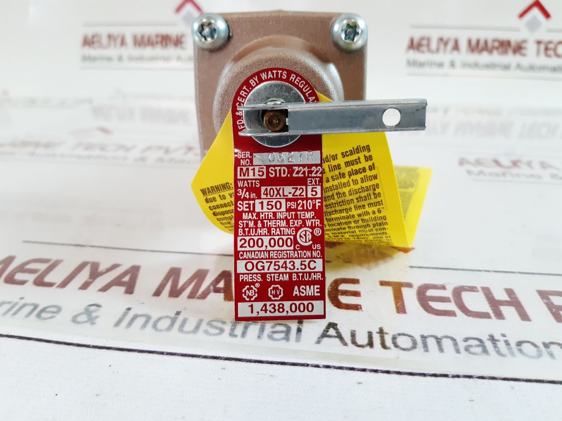 Watts Regulator 40Xl-z2 Temperature And Pressure Relief Valve