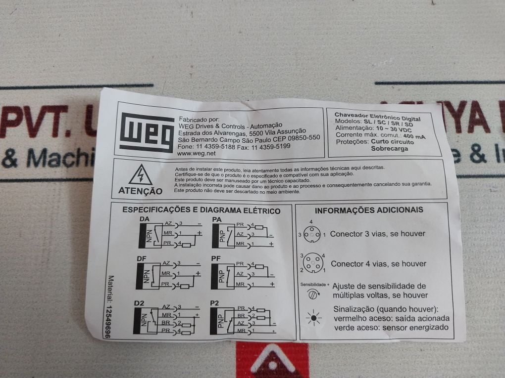 Weg Sl5-25R1Pp2 Inductive Sensor