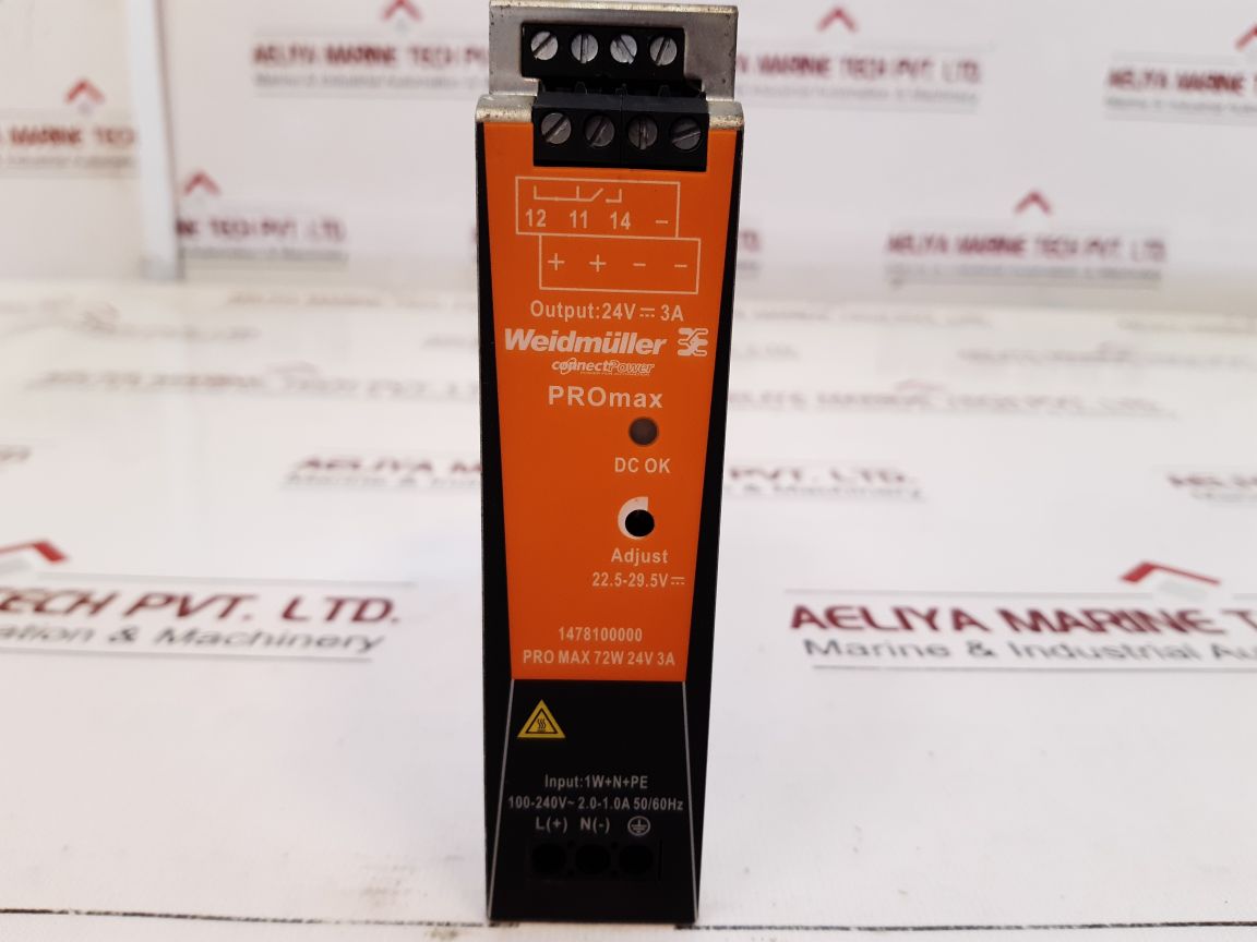 Weidmuller 1478100000 Power Supply Pro Max 72W 24V 3A
