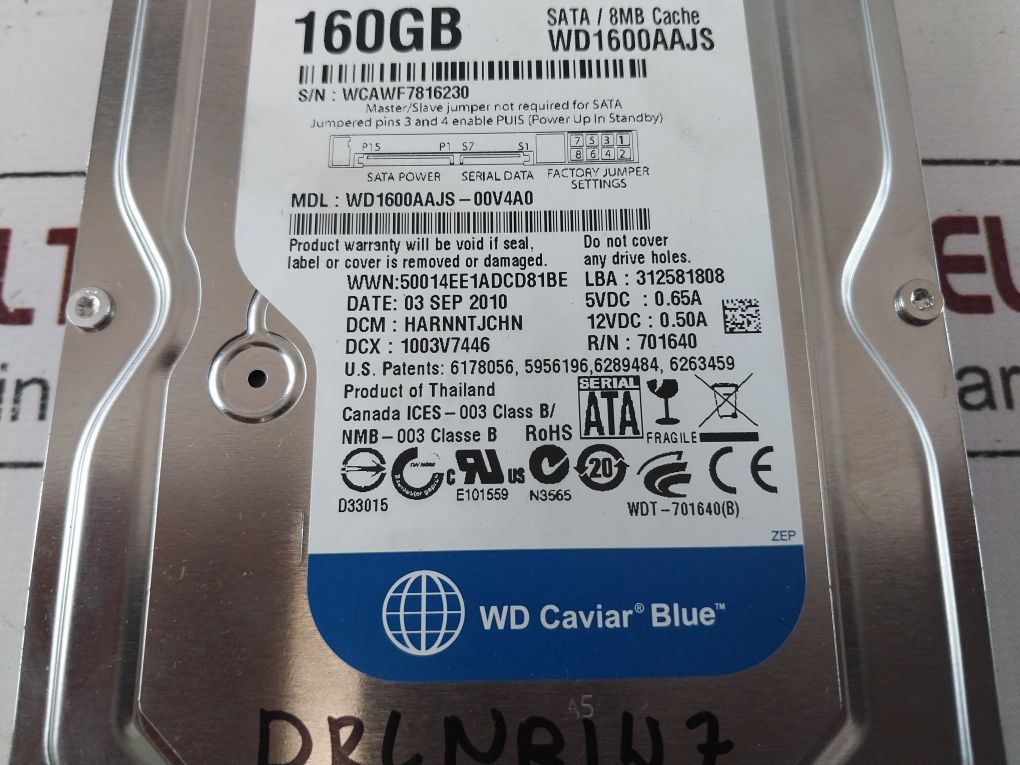 Western Digital Wd1600Aajs-00V4A0 Hard Drive