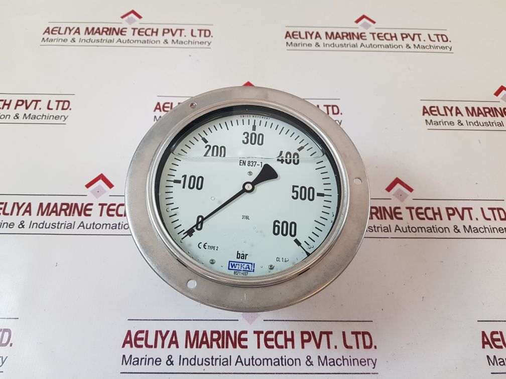 Wika En837-1 Cl. 1.0 Pressure Gauge 0-600 Bar