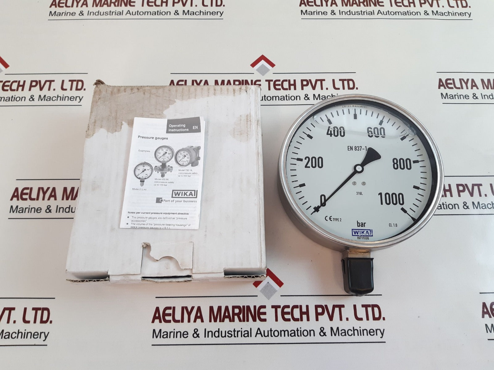 Wika En 837-1 Cl 1.0 Pressure Gauge 0-1000 Bar