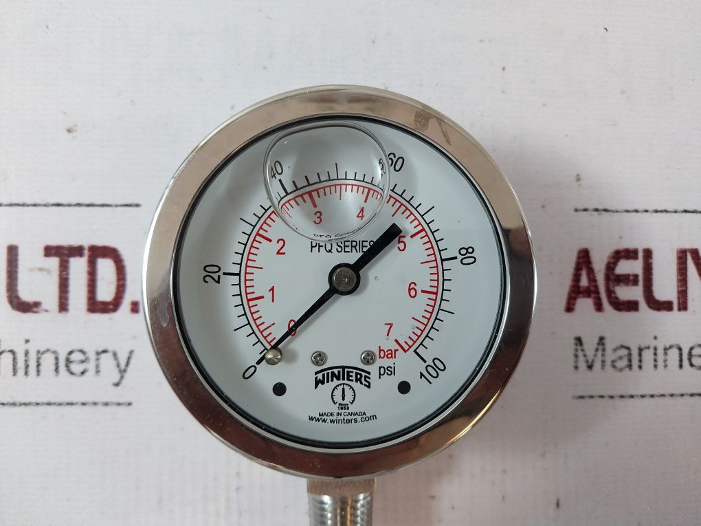 Winters Pfq121 Pressure Gauge Ss 2.5” 1/4" Npt Btm 0-100Psi