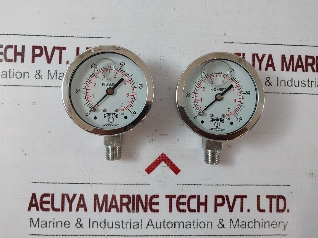 Winters Pfq121 Pressure Gauge Ss 2.5” 1/4" Npt Btm 0-100Psi