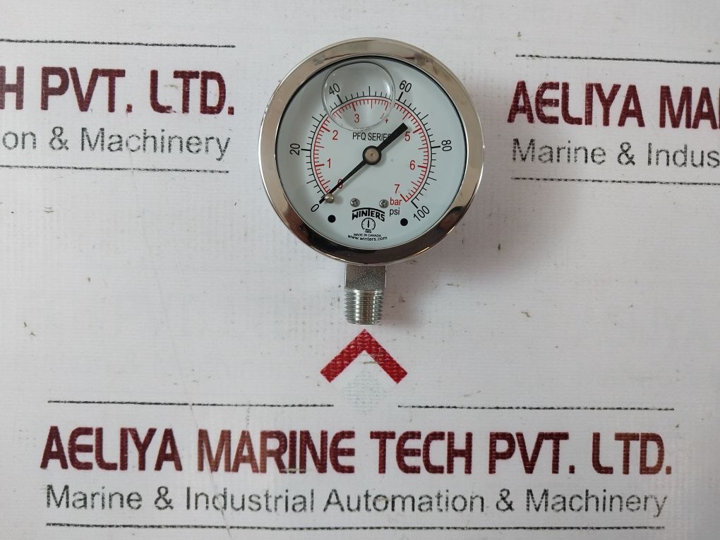 Winters Pfq121 Pressure Gauge Ss 2.5” 1/4" Npt Btm 0-100Psi