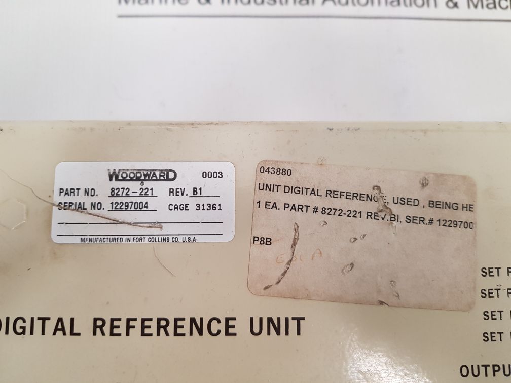 Woodward 8272-221 Digital Reference Unit Rev.B1