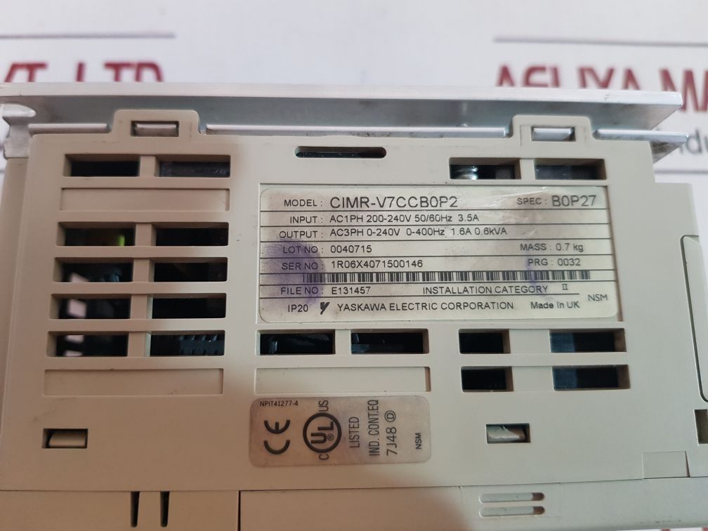 Yaskawa Cimr-v7Ccb0P2 Compact General Purpose Inverter