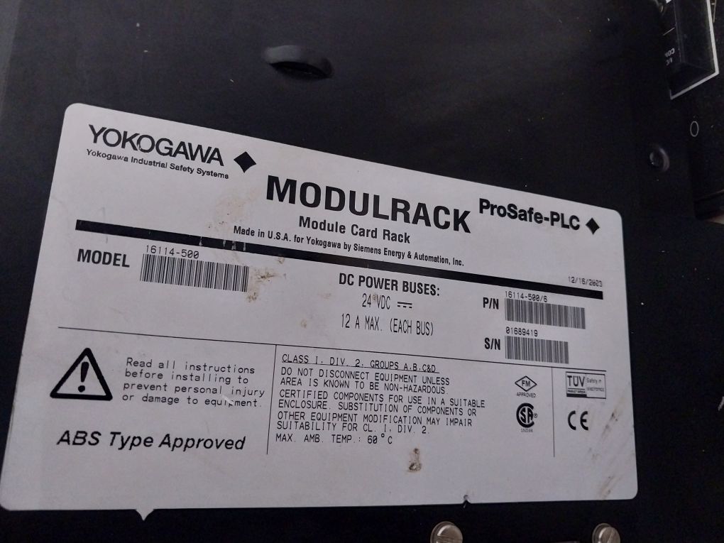 Yokogawa Pscdm024Dcban,16114-500 Module Rack With Transition Board