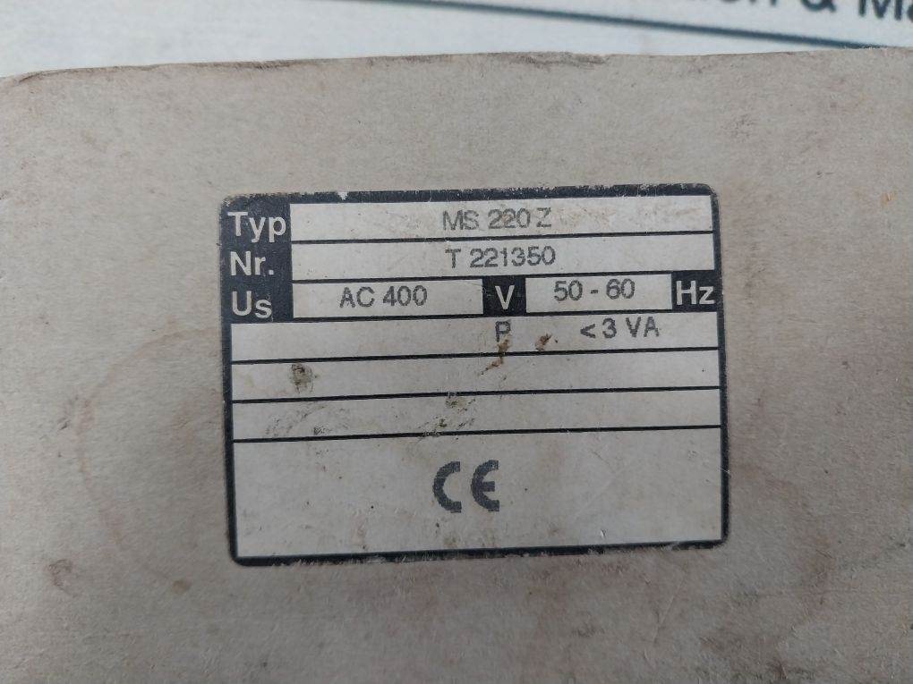 Ziehl Ms 220Z Ptc Thermistor Tripping Device 50-60 Hz