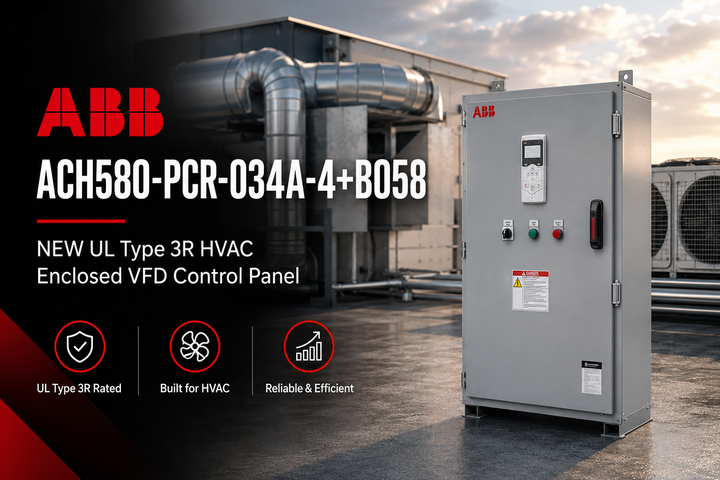 ABB ACH580-PCR-034A-4+B058 NEW UL Type 3R HVAC Enclosed VFD Control Panel