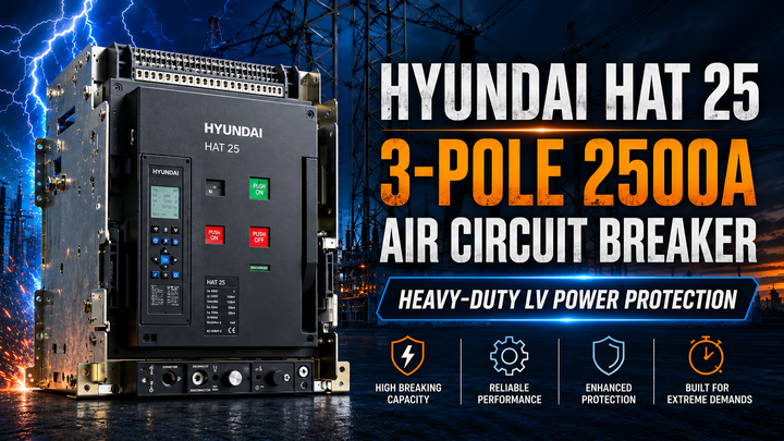 Hyundai HAT 25 3-Pole 2500A Air Circuit Breaker – Heavy-Duty LV Power Protection