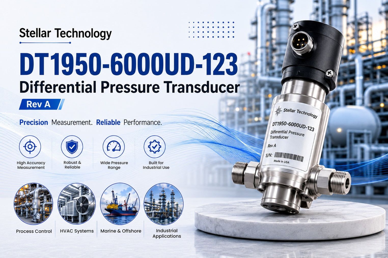 Stellar Technology DT1950-6000UD-123 Differential Pressure Transducer Rev A