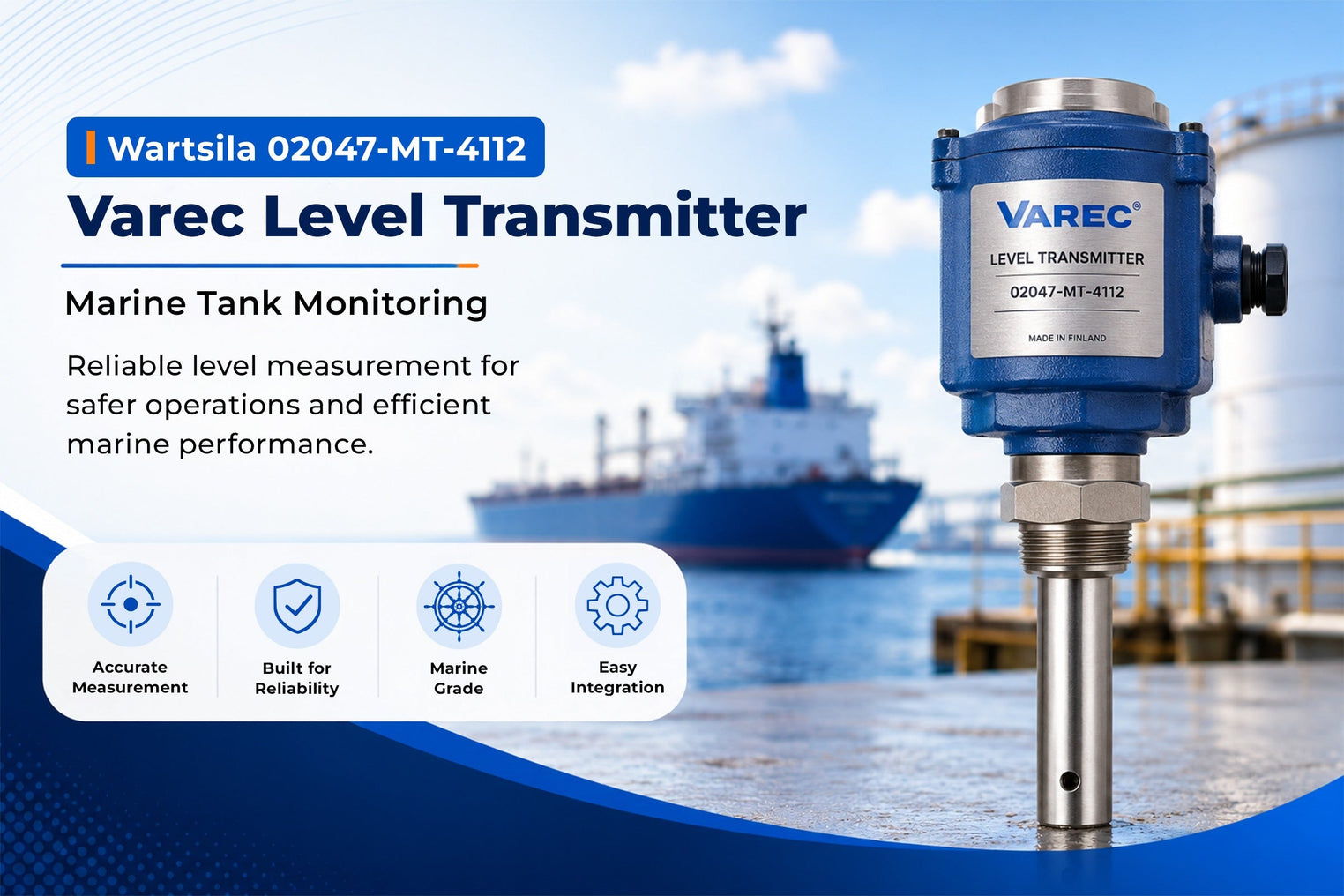Wartsila 02047-MT-4112 Varec Level Transmitter — Marine Tank Monitoring