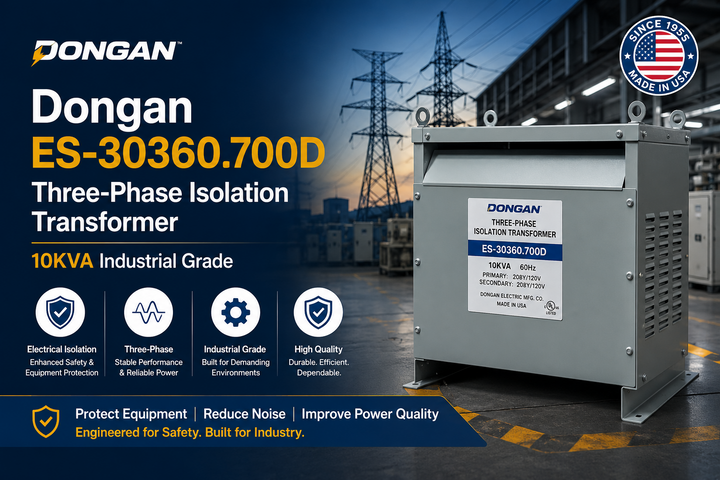 Dongan ES-30360.700D Three-Phase Isolation Transformer — 10KVA Industrial Grade