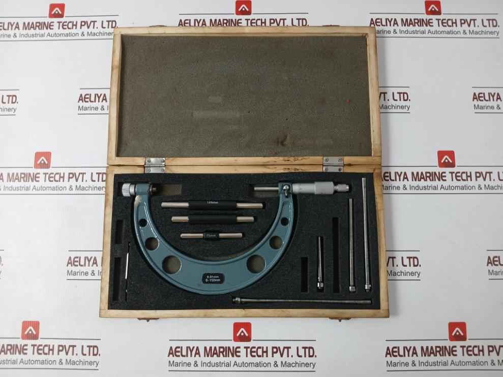 0-150 X 0.01Mm Micrometer With Adjustable Anvils Set 0 To 45