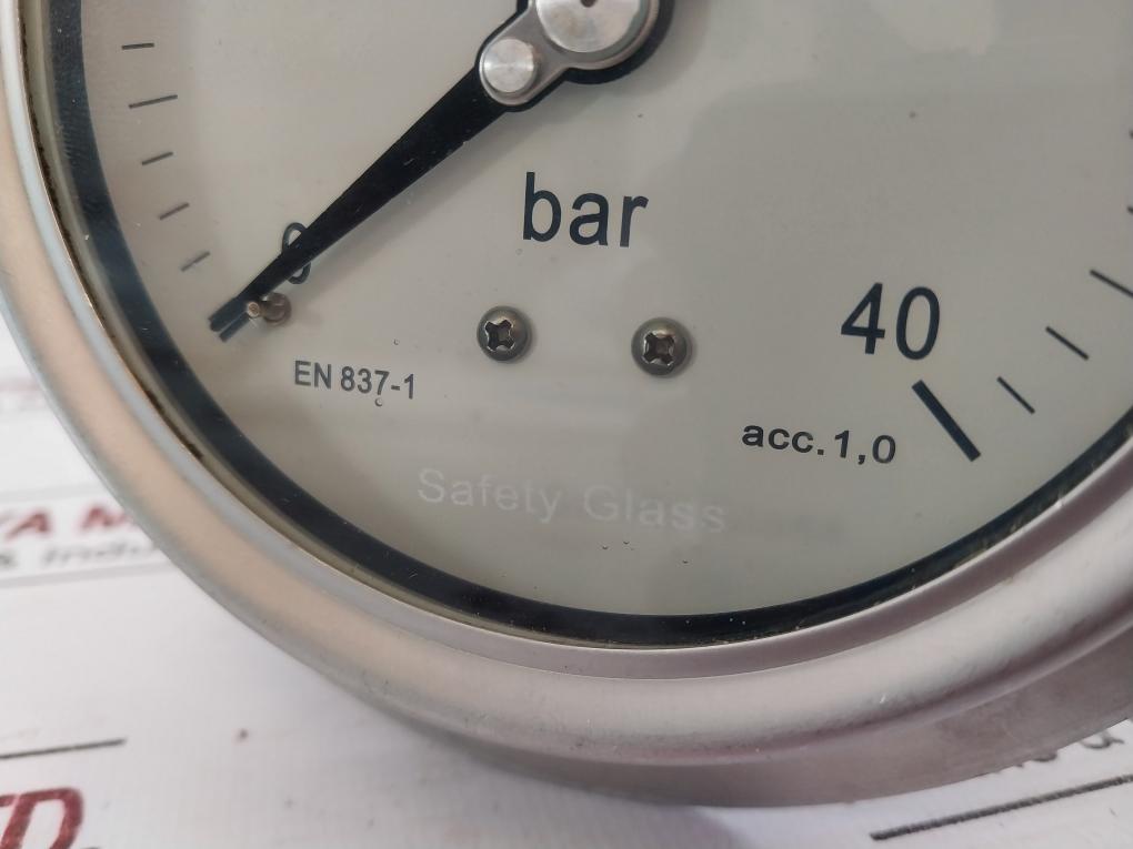 0-40 Bar Pressure Gauge En 837-1 Accuracy 1.0