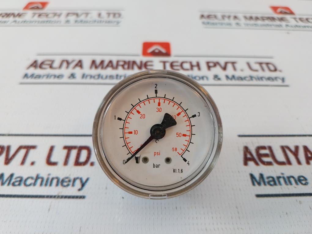 0-4 Bar Kl. 1.6 Pressure Gauge