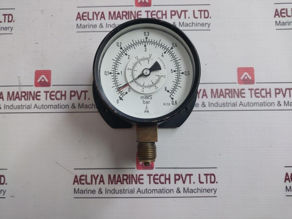 0-6 Mws Pressure Gauge 0-0.6 Bar