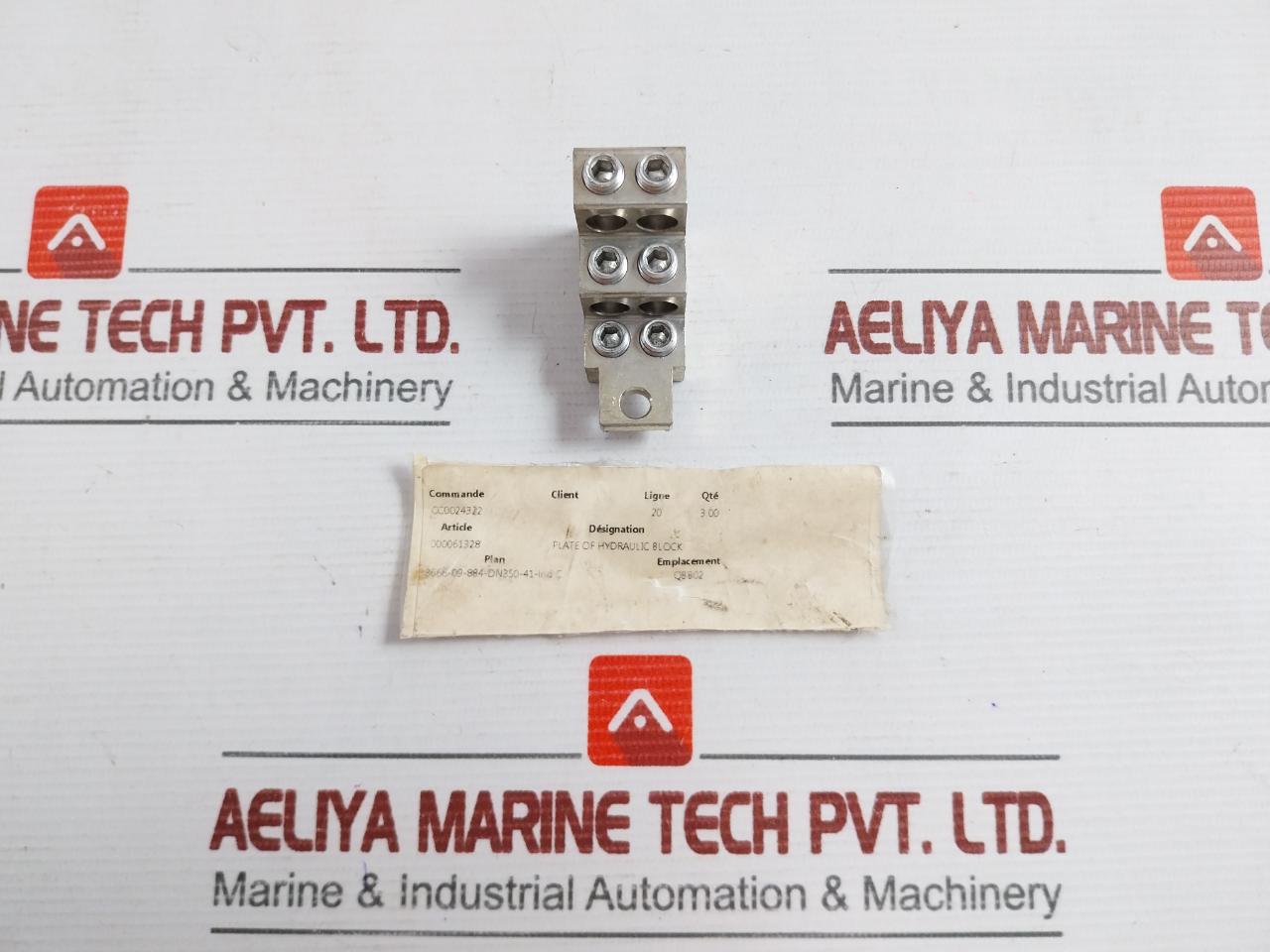 000061328 Plate For Hydraulic Block Sku:195408