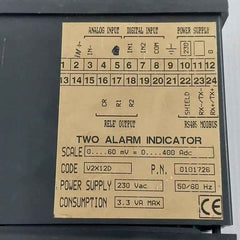 0101726 Alarm Indicator 230Vac 50/60Hz 3.3Va Max 0-400 Adc