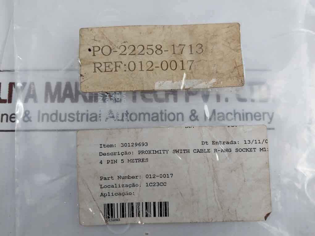 012-0017 Proximity Switch Cable Socket M12 4Pin 5M Fur 4X0 34Mm2