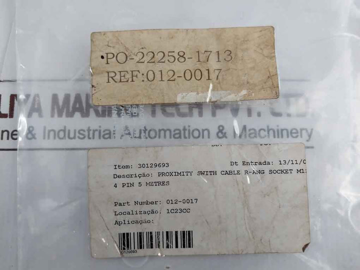 012-0017 Proximity Switch Cable Socket M12 4Pin 5M Fur 4X0 34Mm2