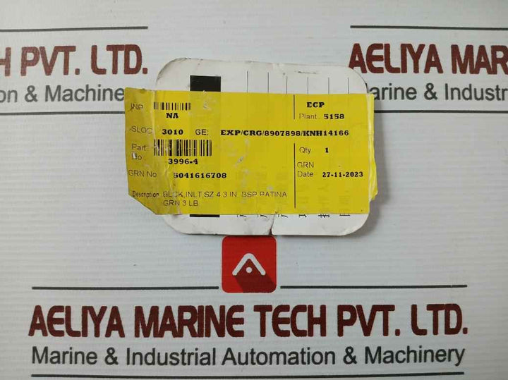 03996-4 Black Inlet Flange Green Size 4.3 Inch