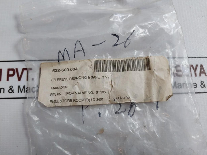 05 Main Disk For Pressure Reducing & Safety Valve St135F