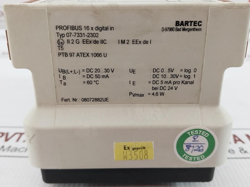 07-7331-2302-Bartec-Dc-20-30V-Dc-50-Ma-Profibus-Interface-210630-7
