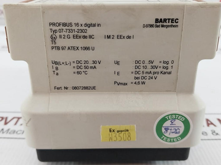 07-7331-2302-Bartec-Dc-20-30V-Dc-50-Ma-Profibus-Interface-210630-7