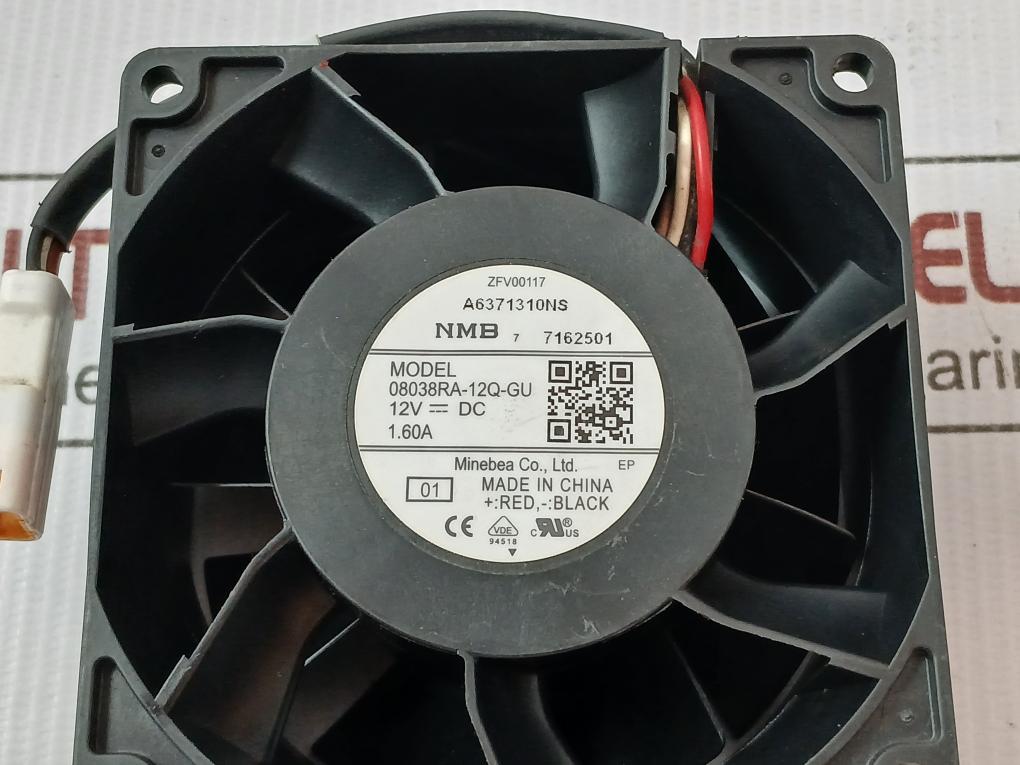08038Ra-12Q-gu Dc Brushless Fan 12V Dc 1.60A 19.2W Nmb
