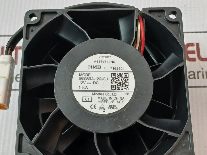 08038Ra-12Q-gu Dc Brushless Fan 12V Dc 1.60A 19.2W Nmb