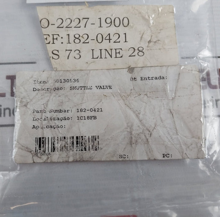 0Cukab1915-a Shuttle Valve 182-0421