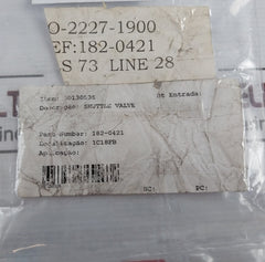 0Cukab1915-a Shuttle Valve 182-0421