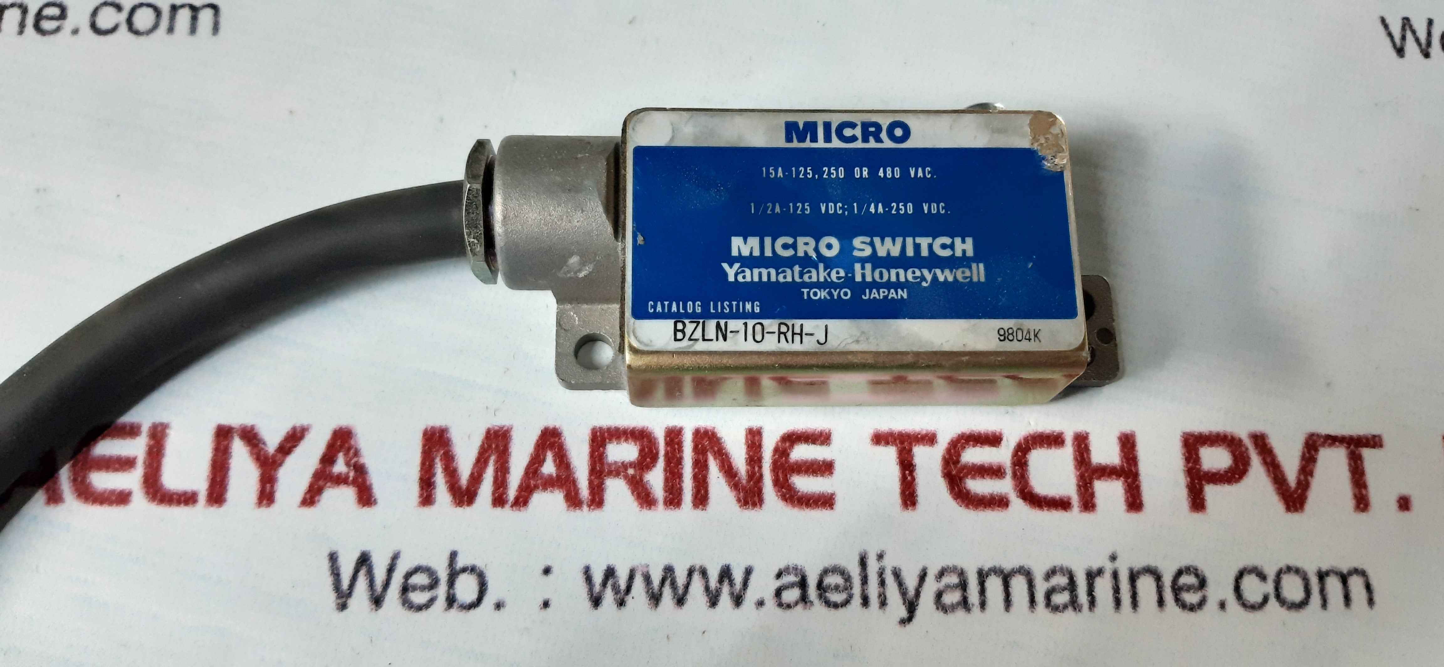 Yamatake-Honeywell BZLN-10-RH-J Micro Switch 9804K 15A-125, 250