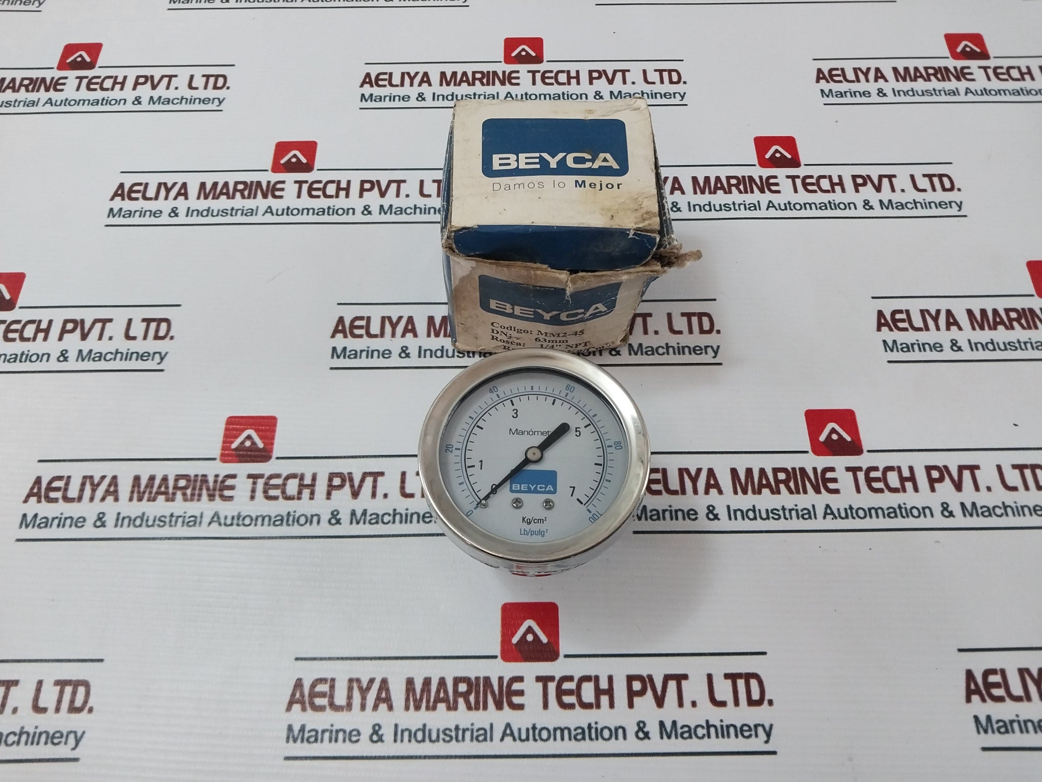 Beyca Mm2-45 Air Pressure Gauge 63 Mm,0-7 Kg/Cm2