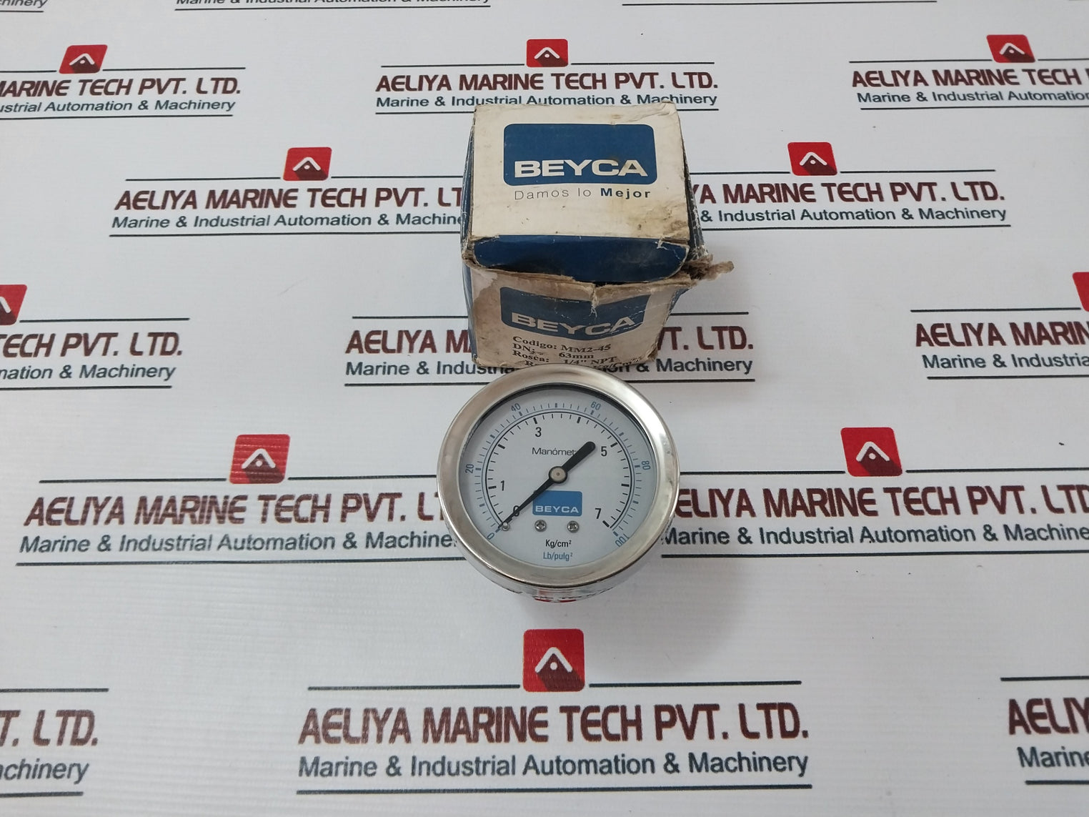 Beyca Mm2-45 Air Pressure Gauge 63 Mm,0-7 Kg/Cm2