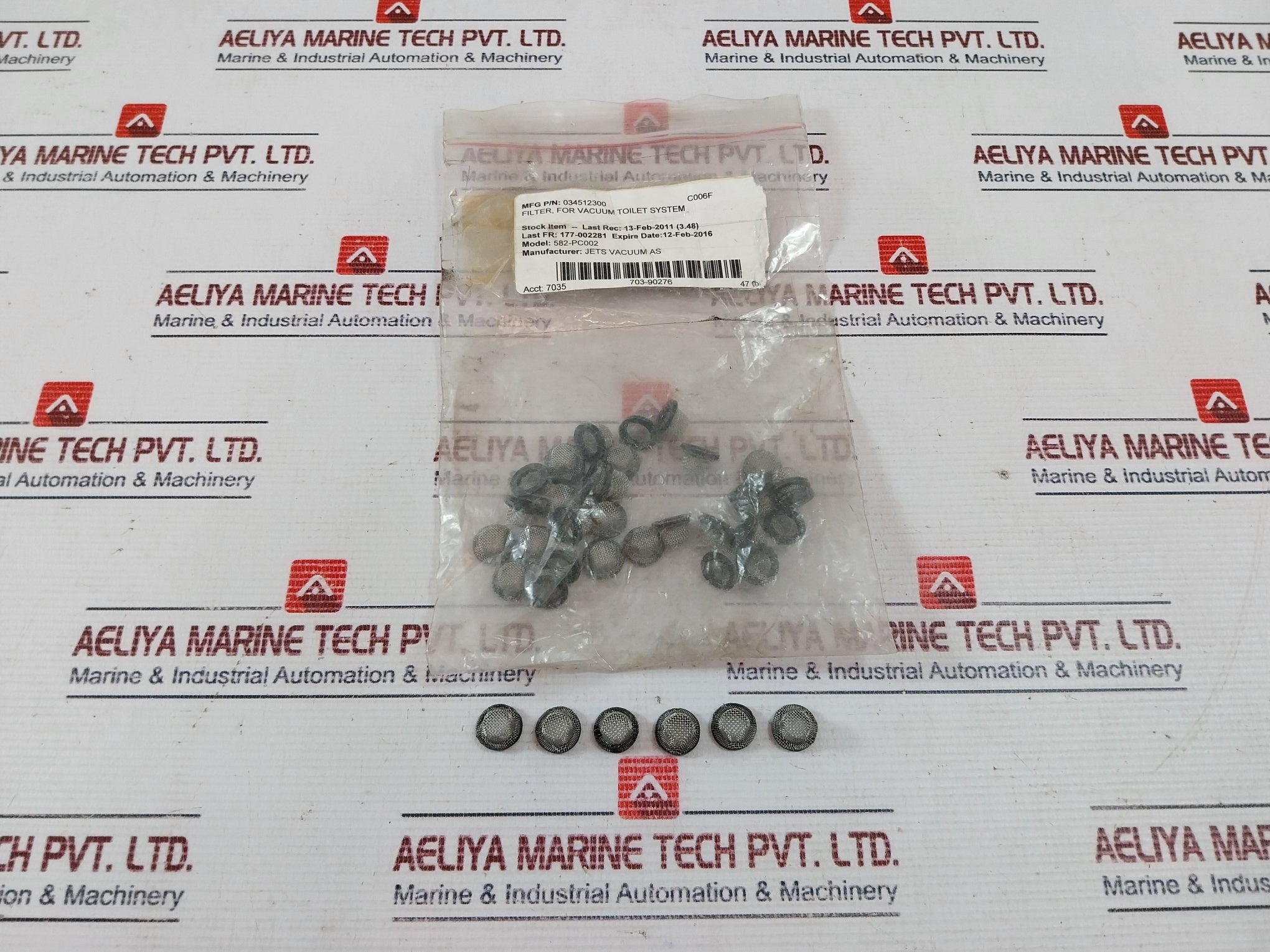 Lot of 38X Jets 034512300 Filter For Vacuum Toilet System 582-PC002