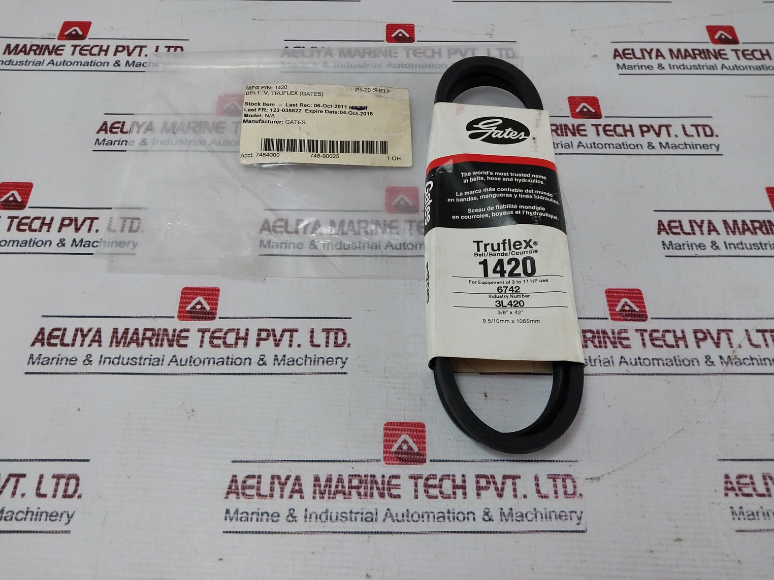Gates 1420 Truflex Fhp Low Horse-power V-belt 9.5/10Mm X 1065Mm