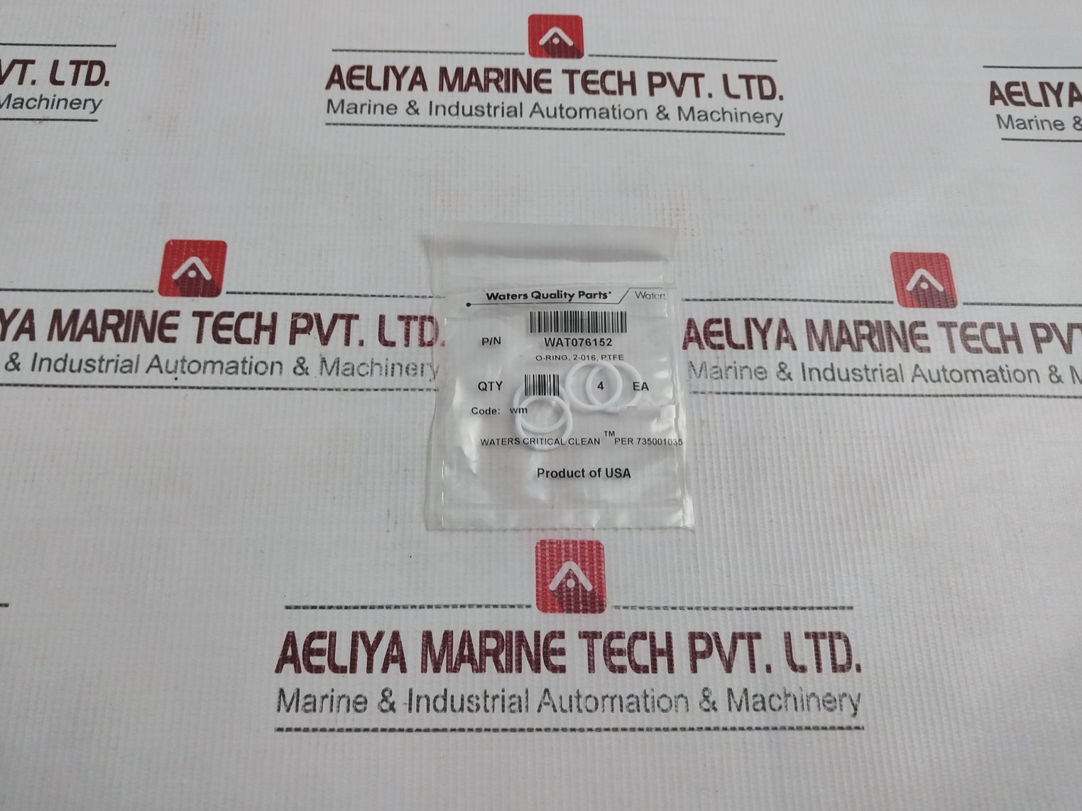 Lot Of 4X Waters Wat076152 Critical Clean O-ring, 2-016, Ptfe 735001035
