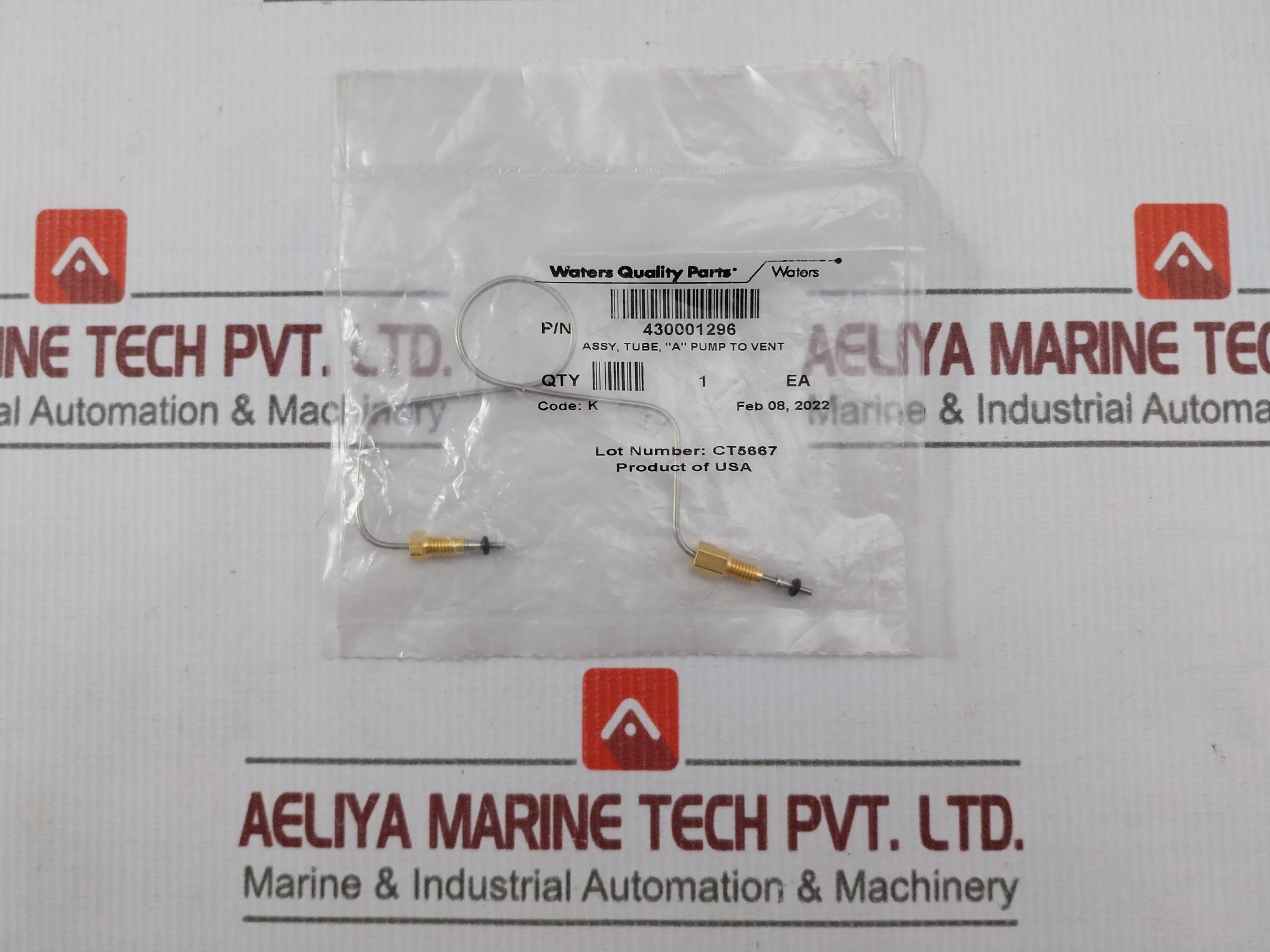 Waters 430001296 Assembly Tube "A" Pump To Vent