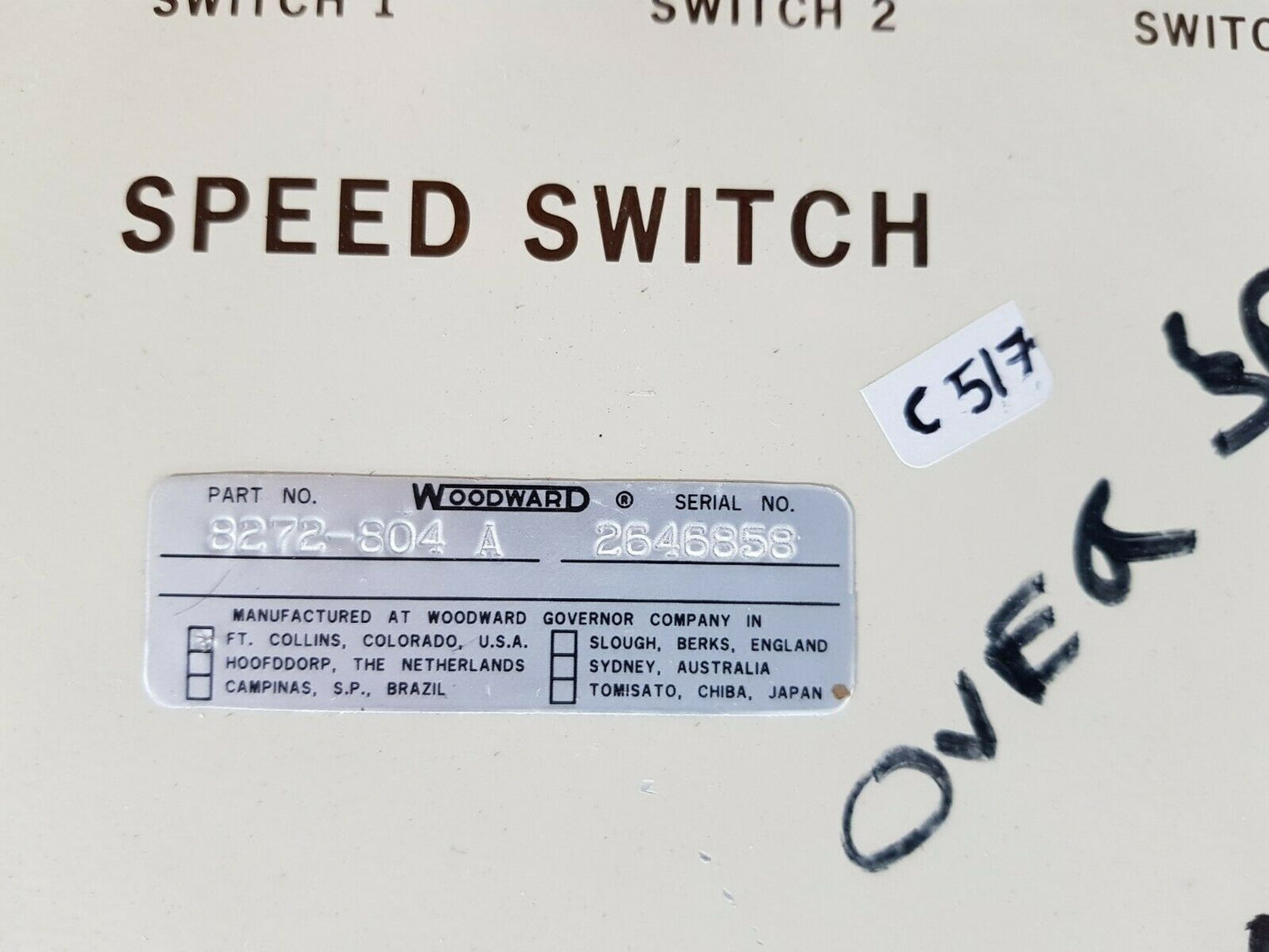 WOODWARD 8272-804 a Speed Switch