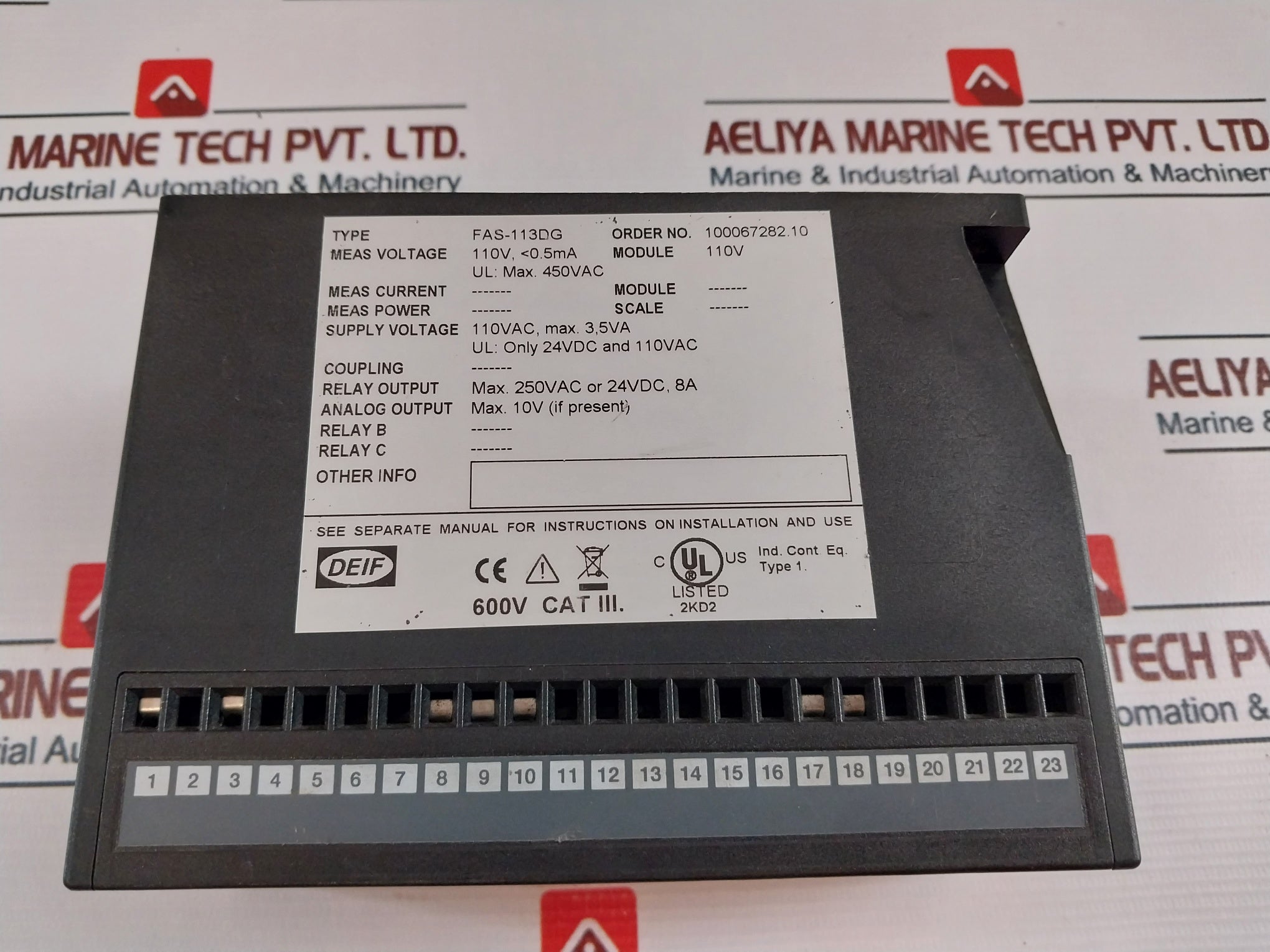 Deif Fas-113Dg Synchronizer 110Vac