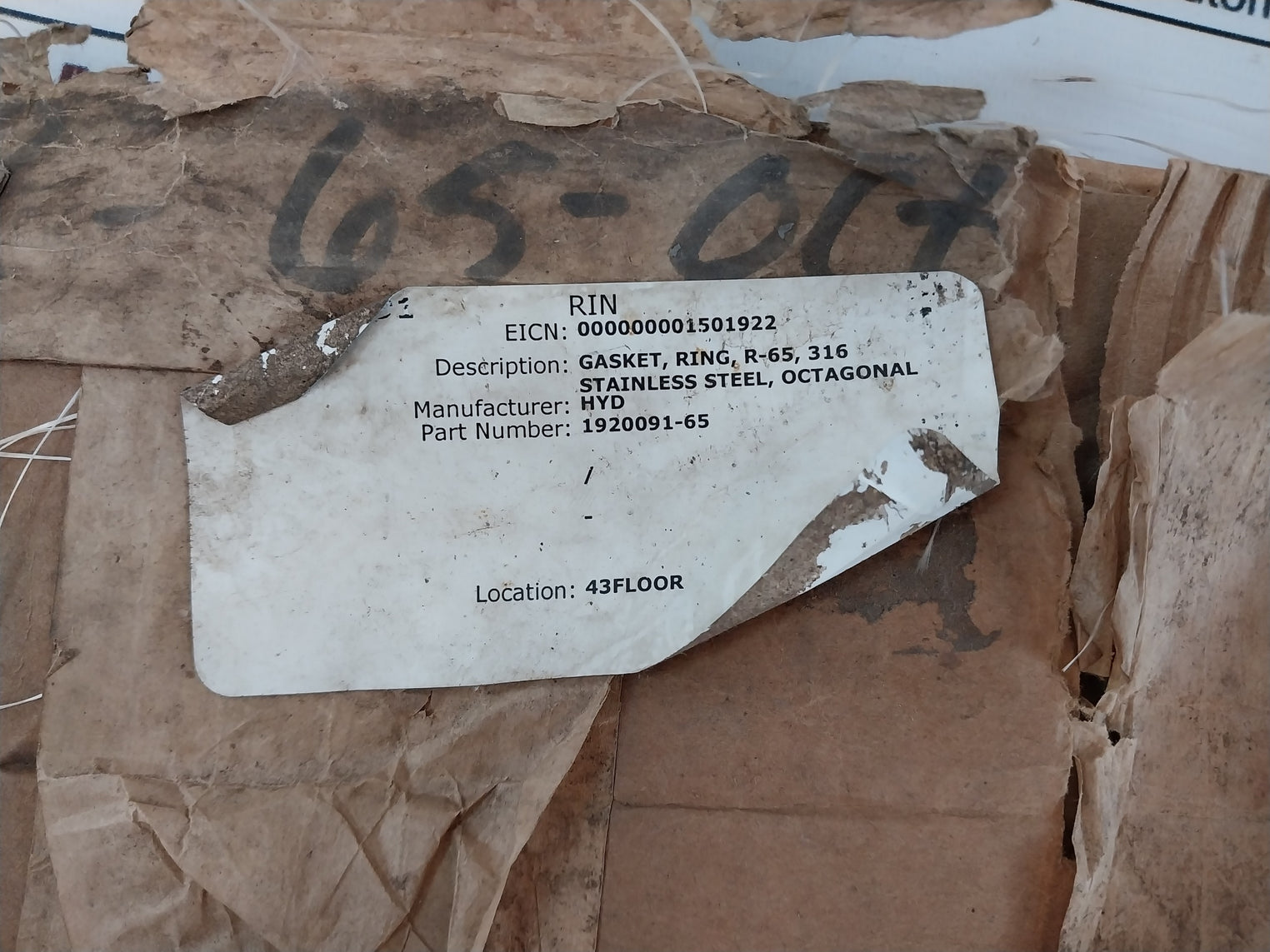 Hyd R65 S316 Ring Gasket 1920091-65