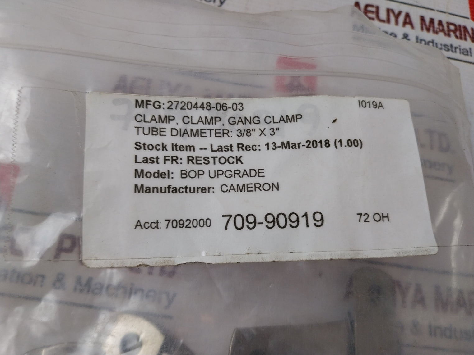 Lot of 10X Cameron 2720448-06-03 Gang Clamp Set 3/8” X 3”