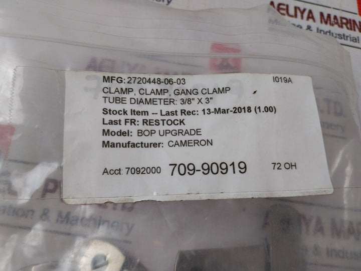 Lot of 10X Cameron 2720448-06-03 Gang Clamp Set 3/8” X 3”