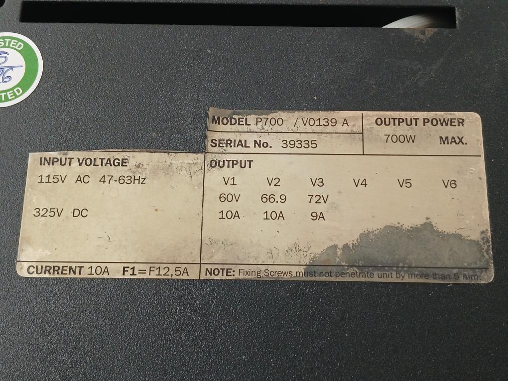 10 Gr 04 Industronic Input-115Vac 47-63Hz Power Supply Module