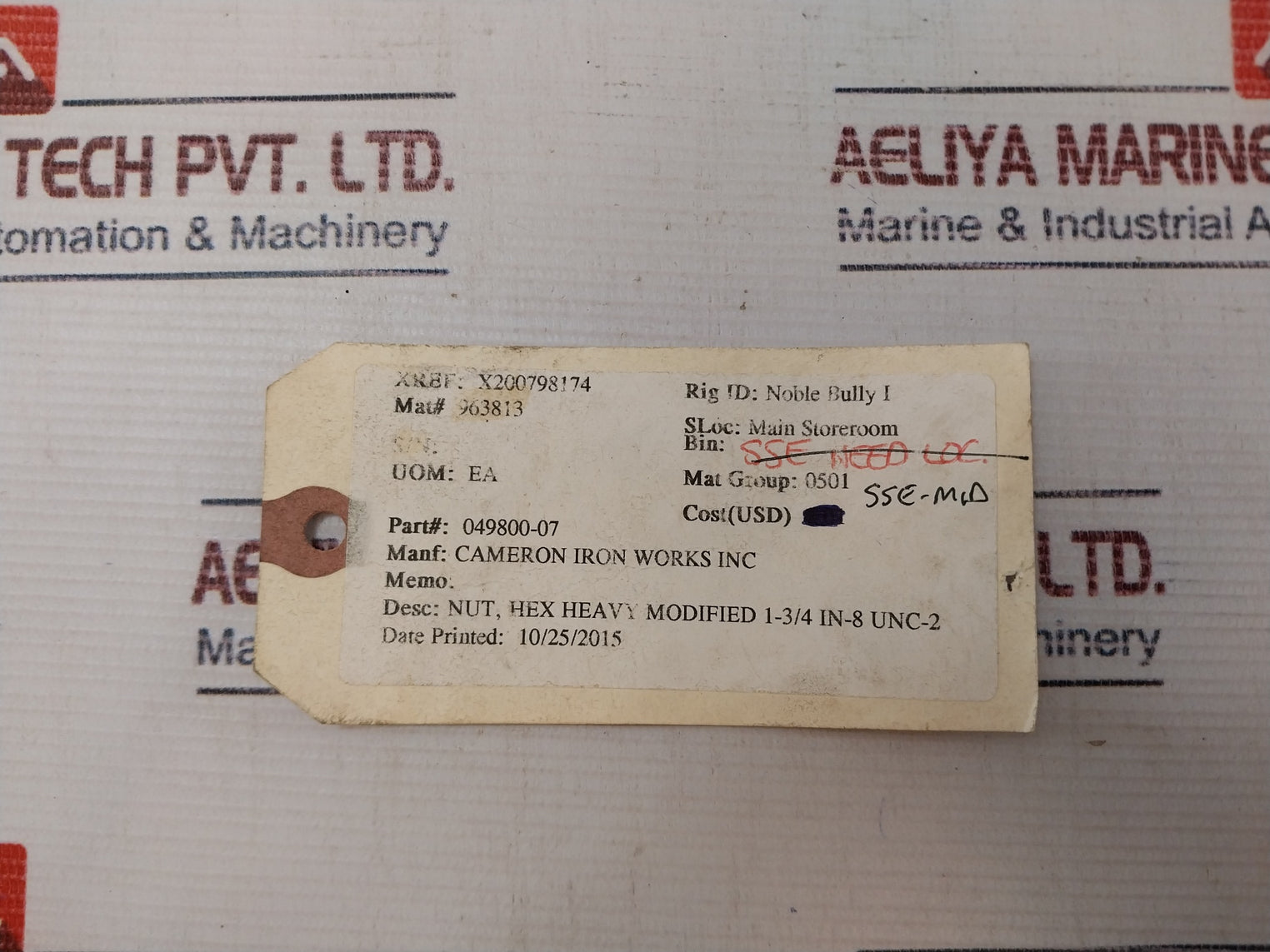 Cameron 049800-07 Heavy Modified 1-3/4 He Nut Rev 01